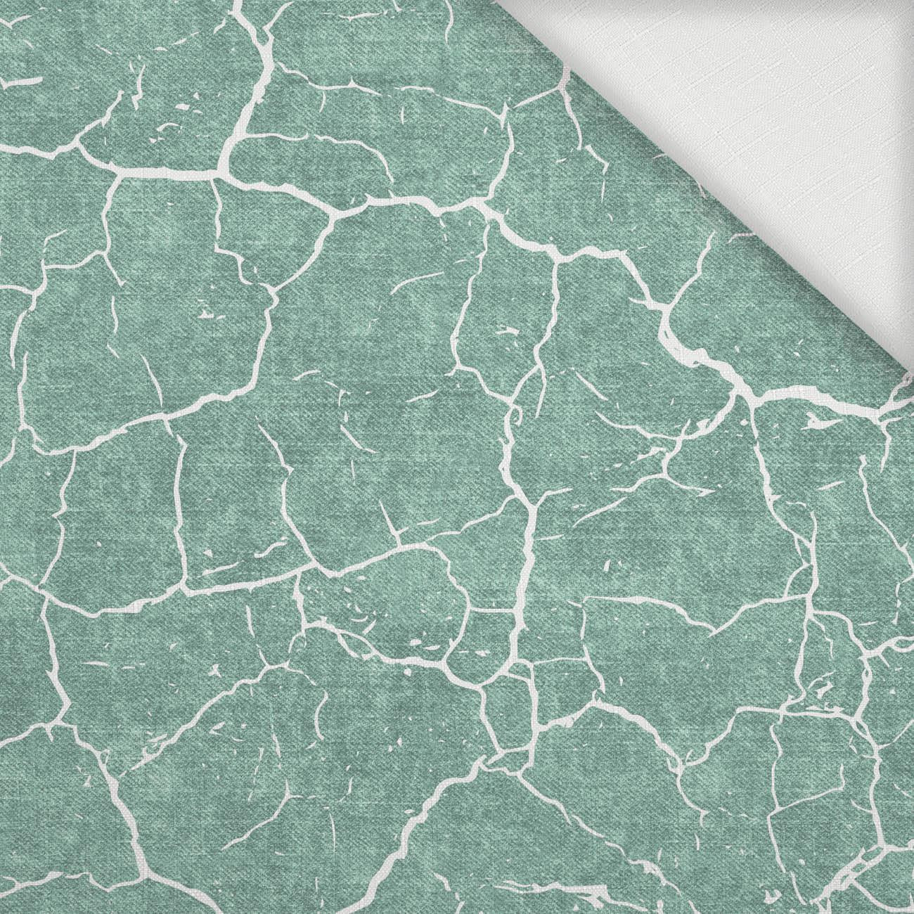 SCORCHED EARTH (white) / ACID WASH (modern mint) - Woven Fabric for tablecloths