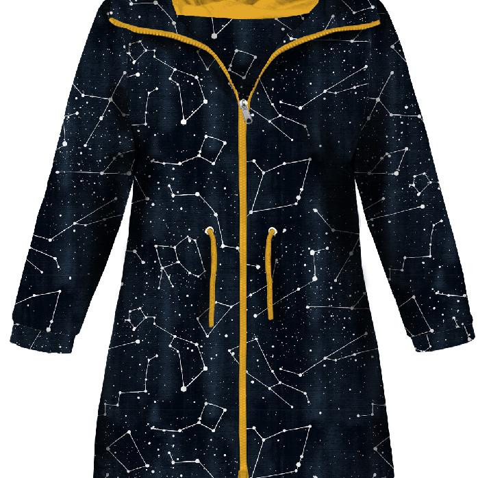 KIDS PARKA (ARIEL) - CONSTELLATIONS pat. 2 (GALACTIC ANIMALS) / navy - softshell