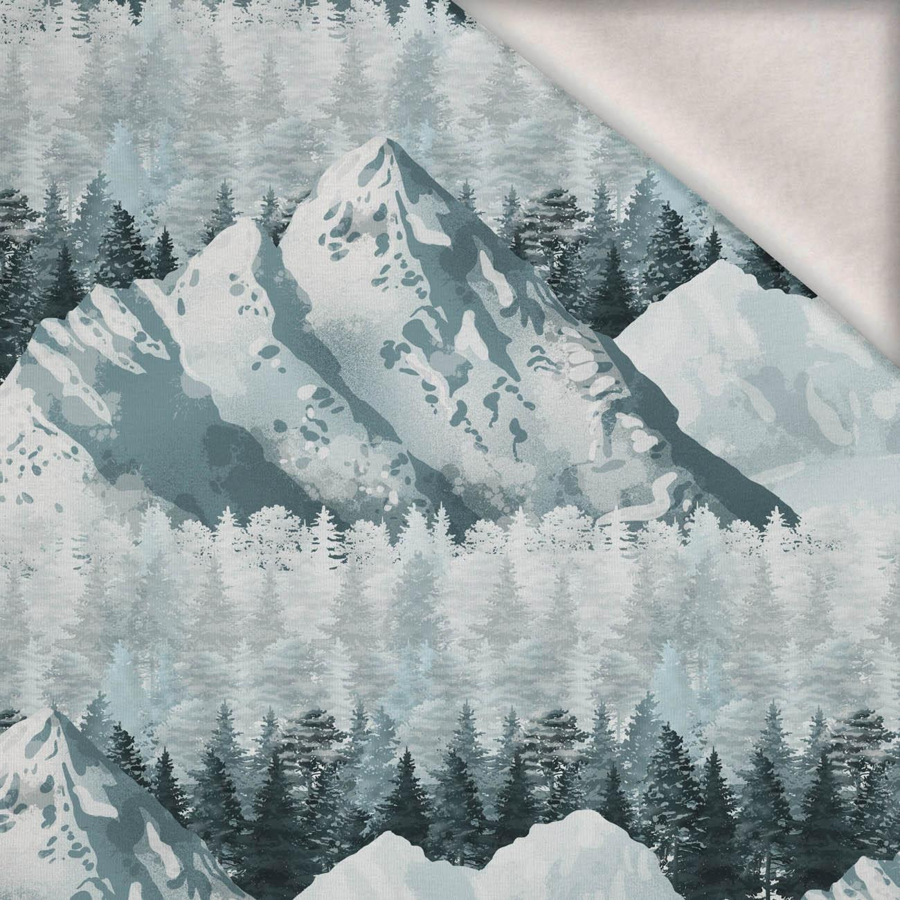 SNOWY PEAKS (WINTER IN MOUNTAINS) / large - brushed knitwear with elastane ITY