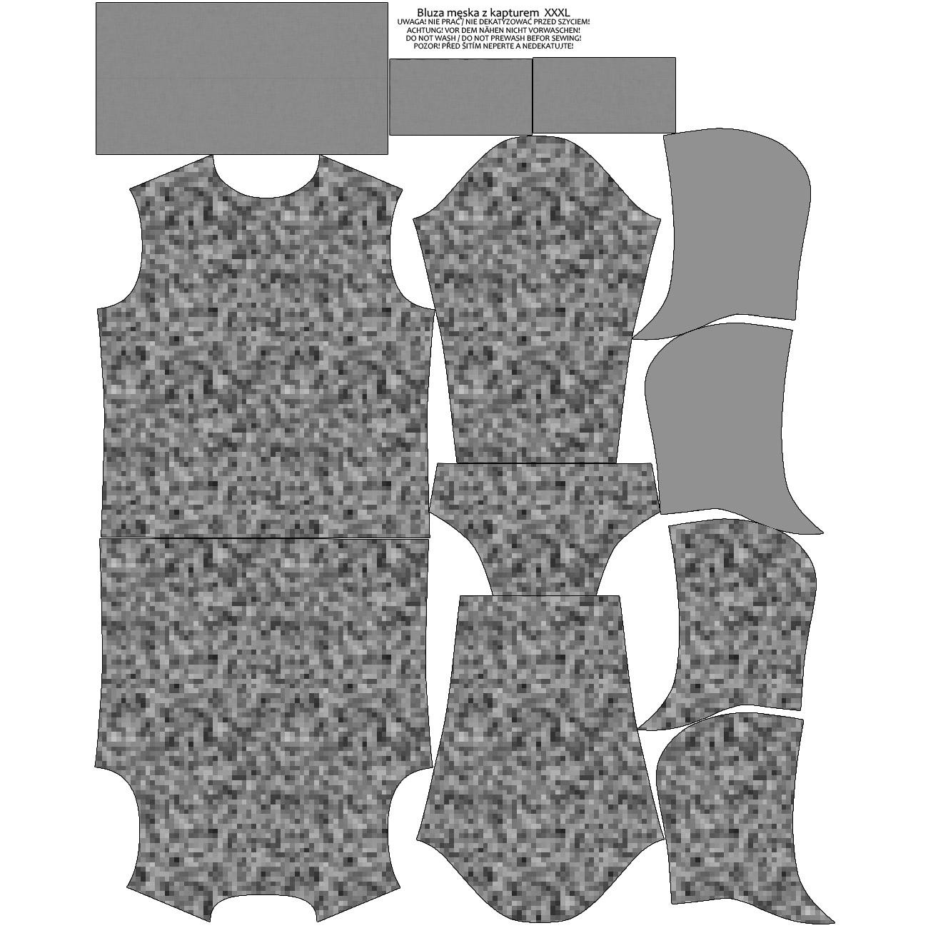 MEN’S HOODIE (COLORADO) - PIXELS pat. 2 / grey - sewing set 