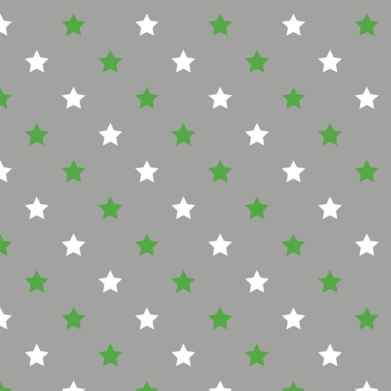 DIAGONAL GREEN STARS / grey