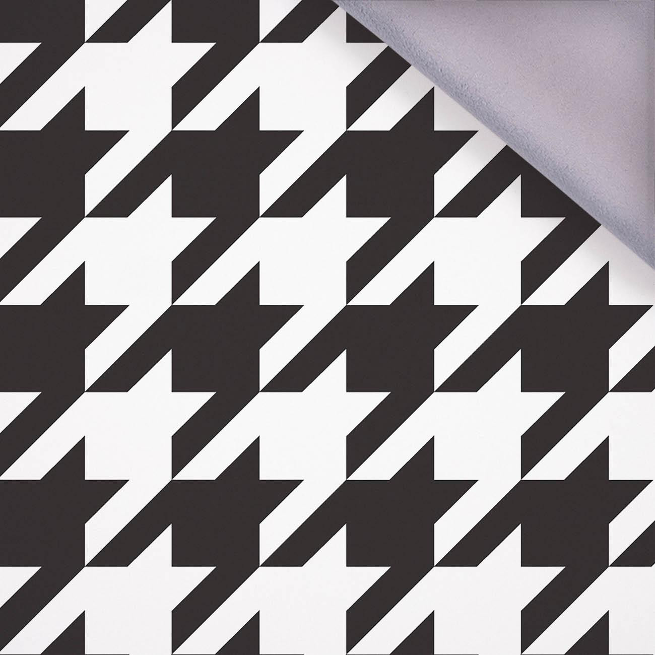 BLACK HOUNDSTOOTH (big) / WHITE - softshell
