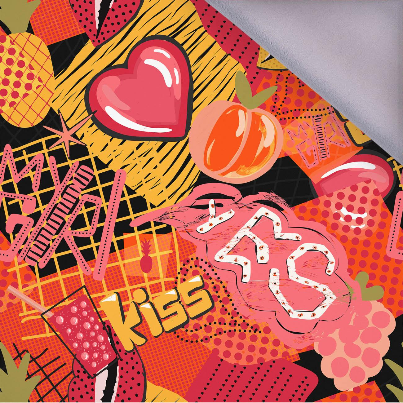 GRAFFITI HEARTS / black - softshell