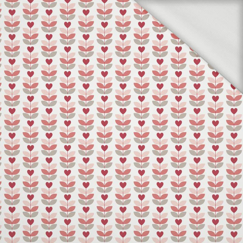 LOVE TULIPS / white (VALENTINE'S HEARTS) - looped knit fabric