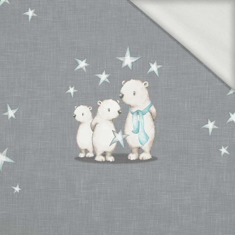 TEDDIES AND STARS / acid grey (MAGICAL CHRISTMAS FOREST) - panoramic panel looped knit 