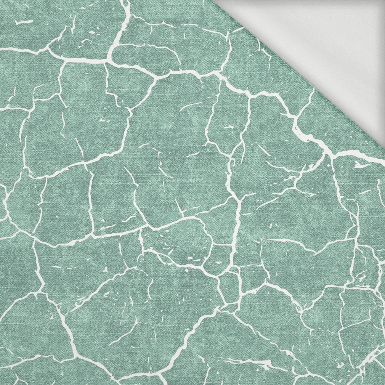 SCORCHED EARTH (white) / ACID WASH (modern mint) - looped knit fabric
