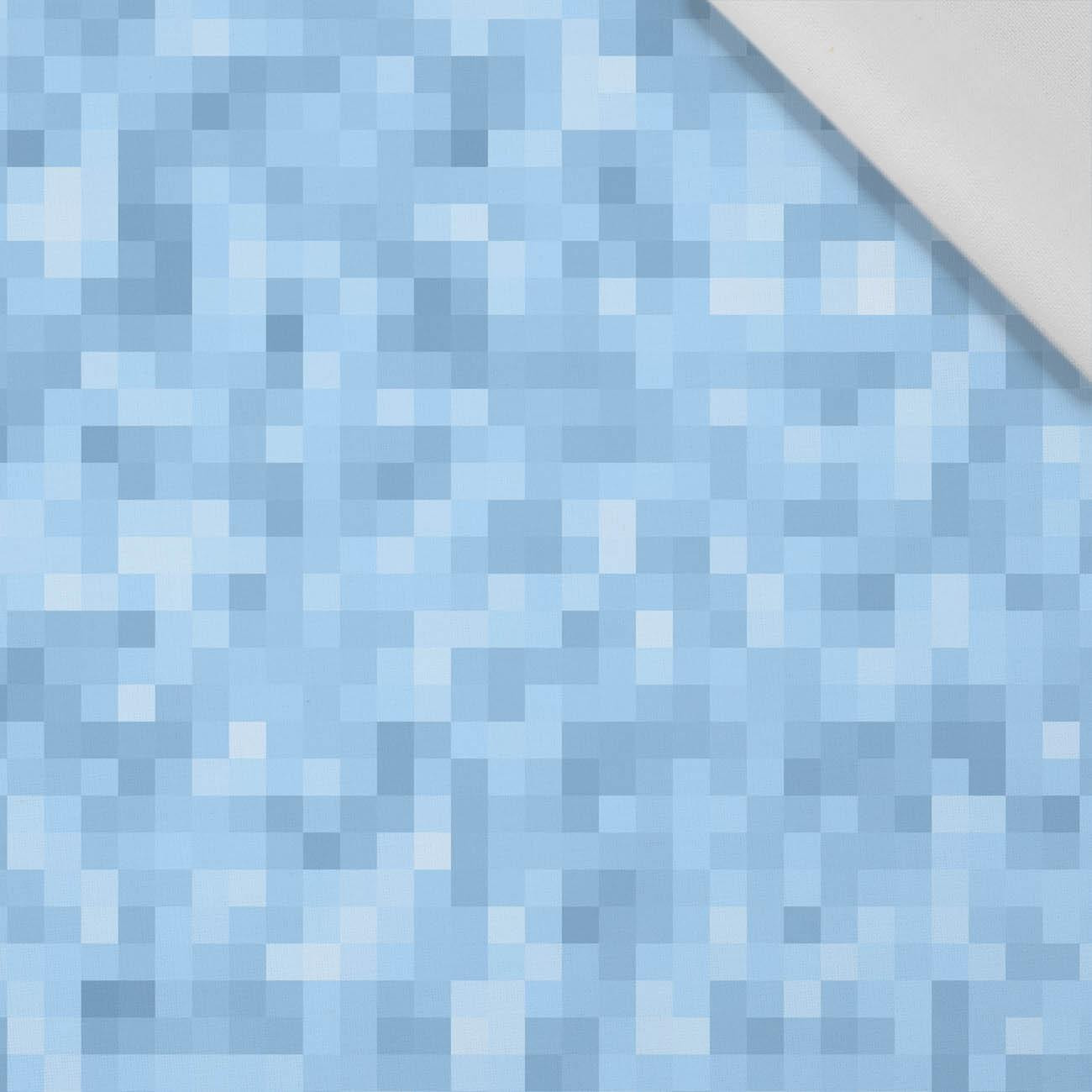 PIXELS pat. 2 / light blue - Cotton woven fabric
