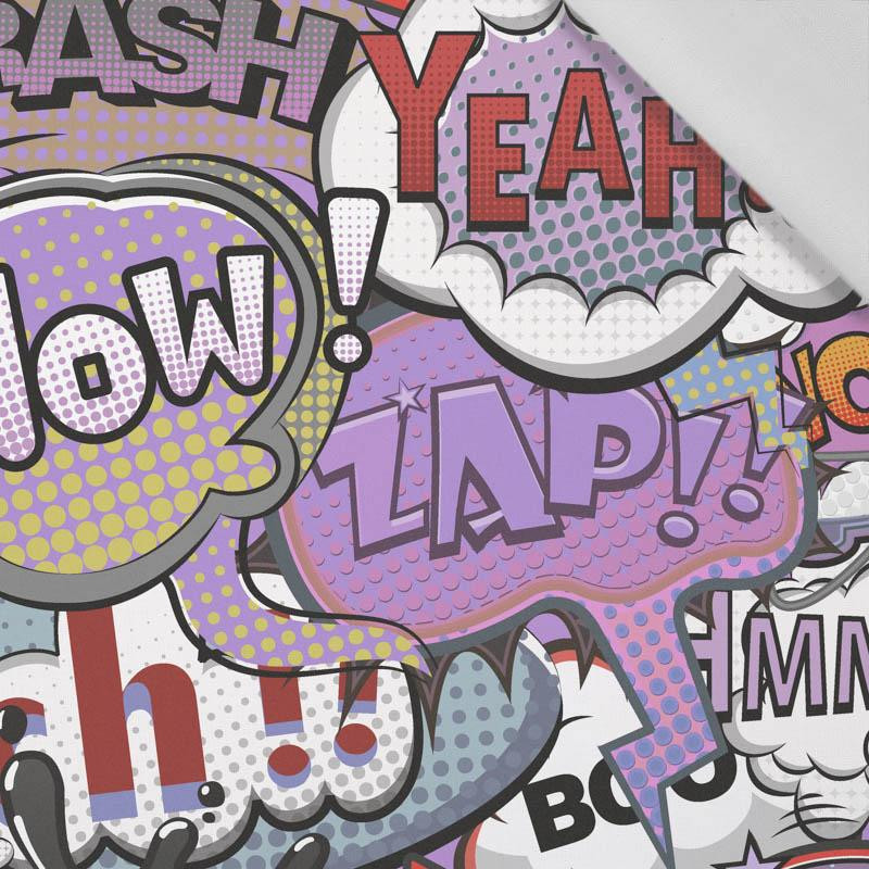 COMIC BOOK (purple - red) - Cotton woven fabric