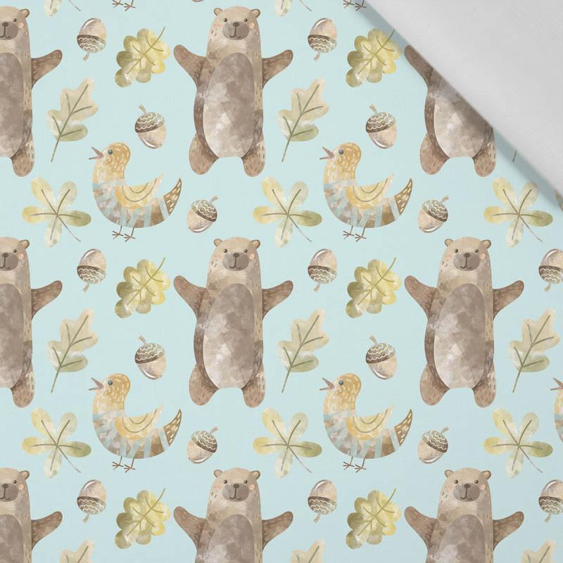 BEARS AND BIRDS (FOREST ANIMALS) - Cotton woven fabric