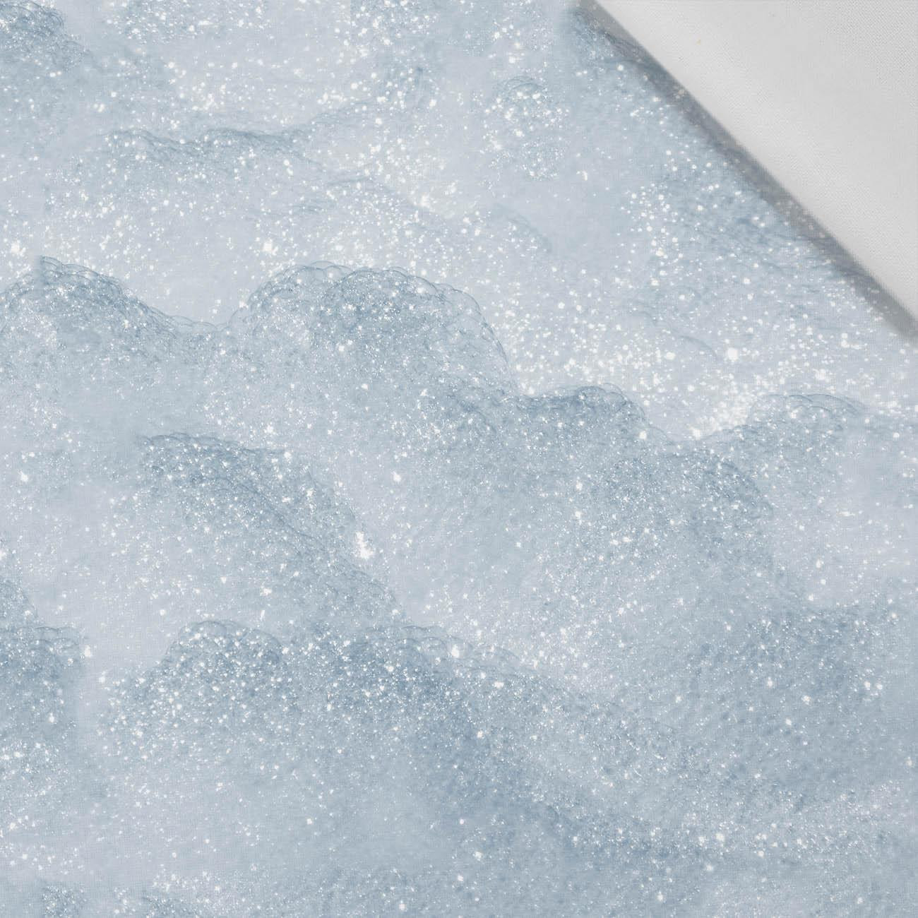 SNOW / light blue (PAINTED ON GLASS) - Cotton woven fabric