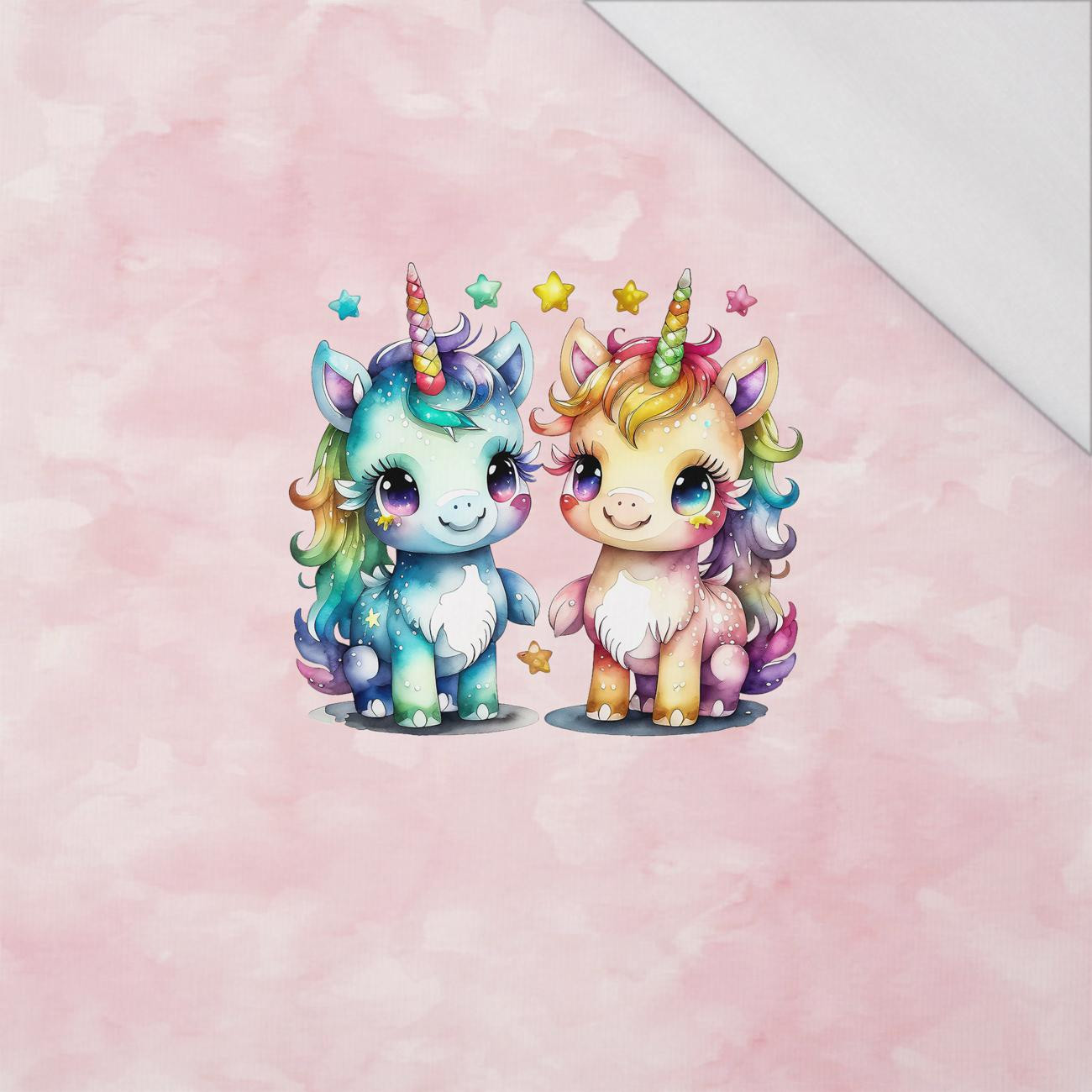 CUTE UNICORNS PAT. 2 - PANEL (60cm x 50cm) SINGLE JERSEY