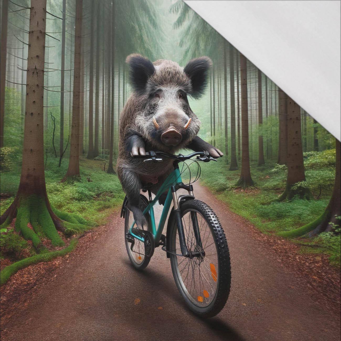 BOAR ON A BIKE PAT. 1 - panel (75cm x 80cm) SINGLE JERSEY PANEL