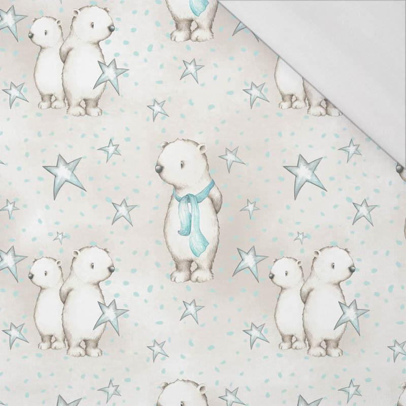 TEDDIES AND STARS / beige (MAGICAL CHRISTMAS FOREST) - single jersey with elastane 