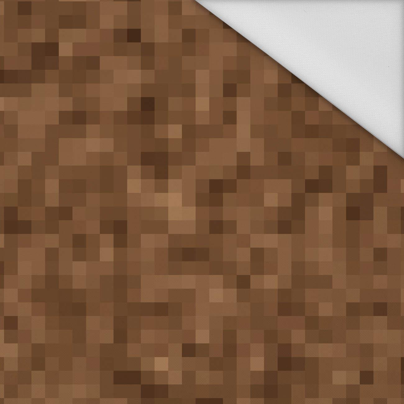 PIXELS pat. 2 / brown - Waterproof woven fabric