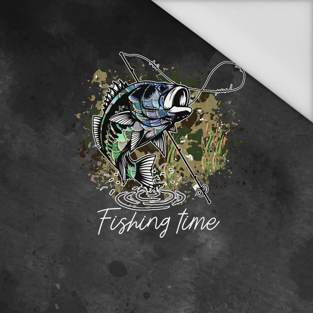 FISHING TIME - panel (75cm x 80cm) Waterproof woven fabric