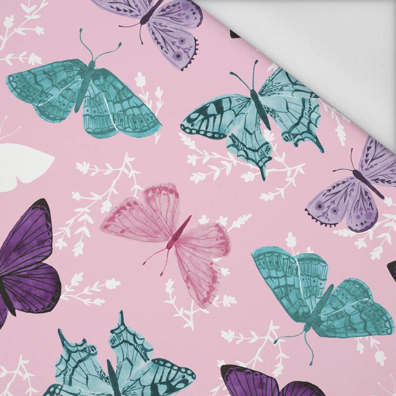 BUTTERFLIES PAT. 5 / pink (PURPLE BUTTERFLIES) - Waterproof woven fabric