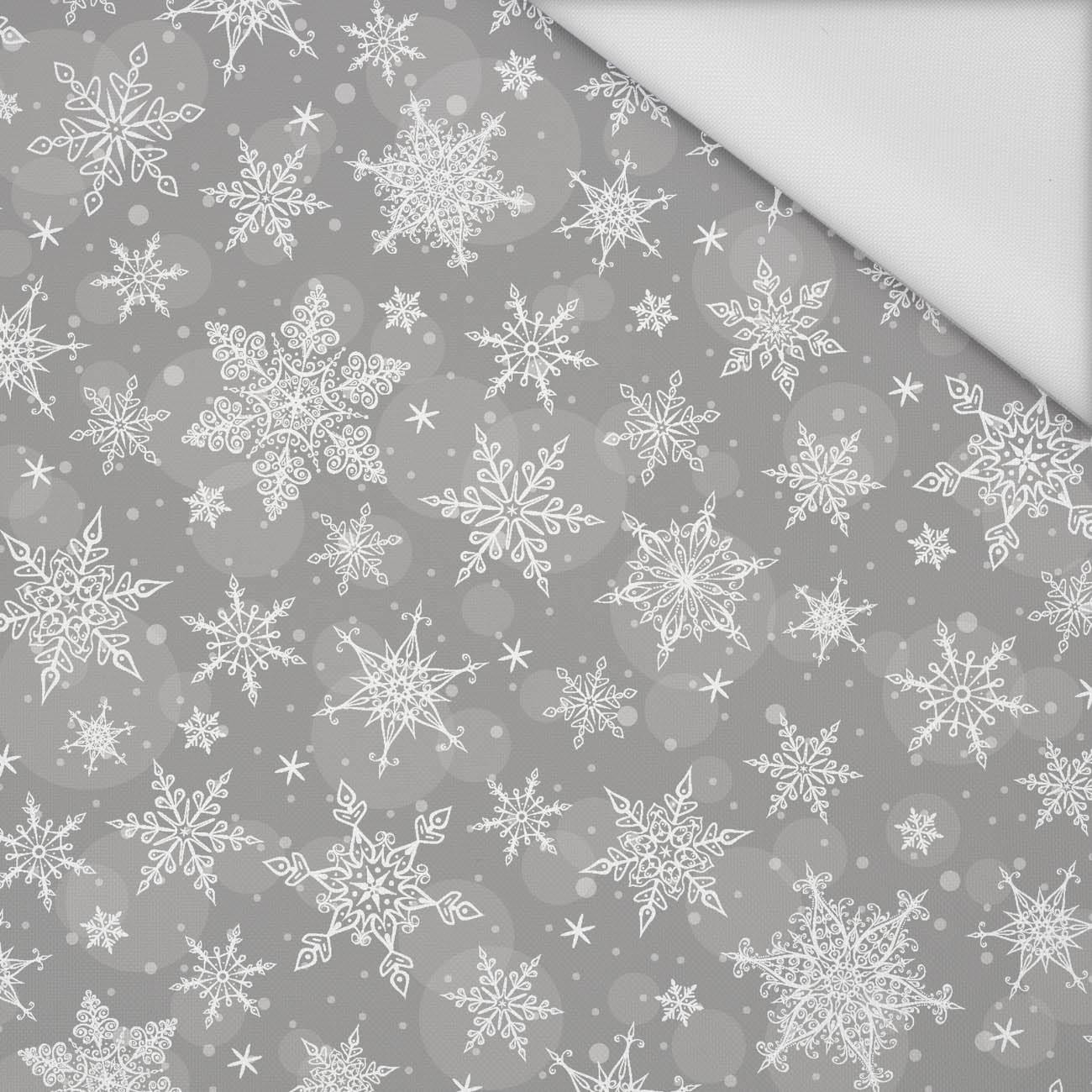SNOWFLAKES PAT. 2 / grey  - Waterproof woven fabric