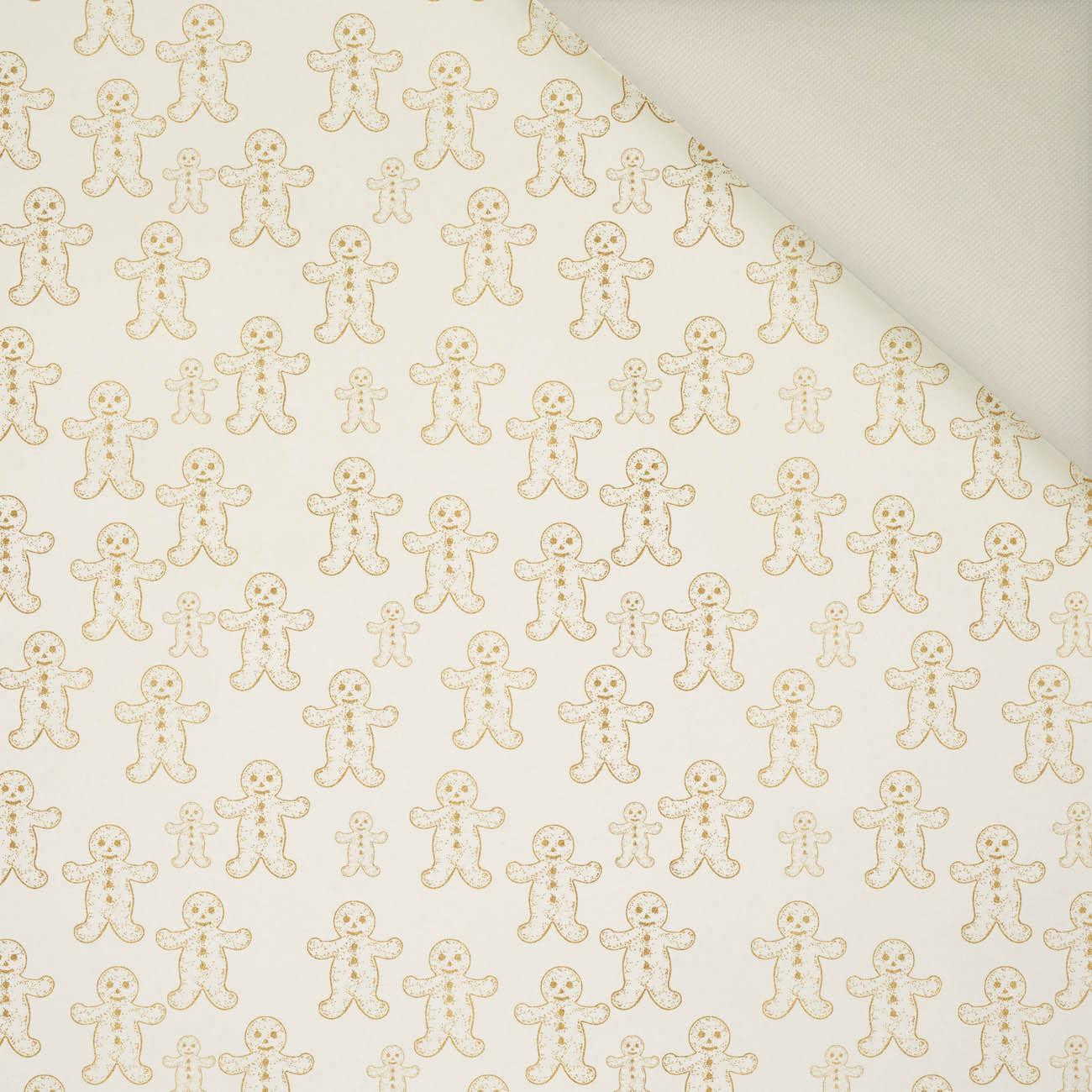 GOLDEN GINGERBREAD MEN (WHITE CHRISTMAS)- Upholstery velour 