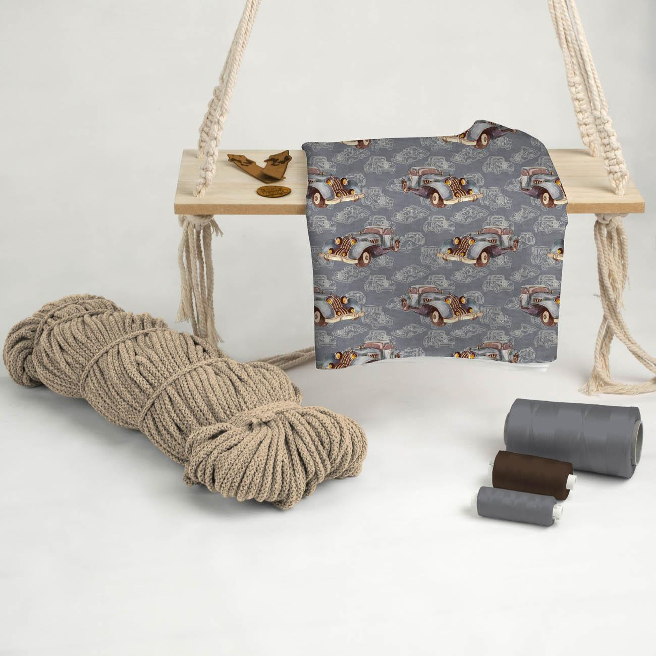 OLD CARS pat. 1 - Cotton woven fabric
