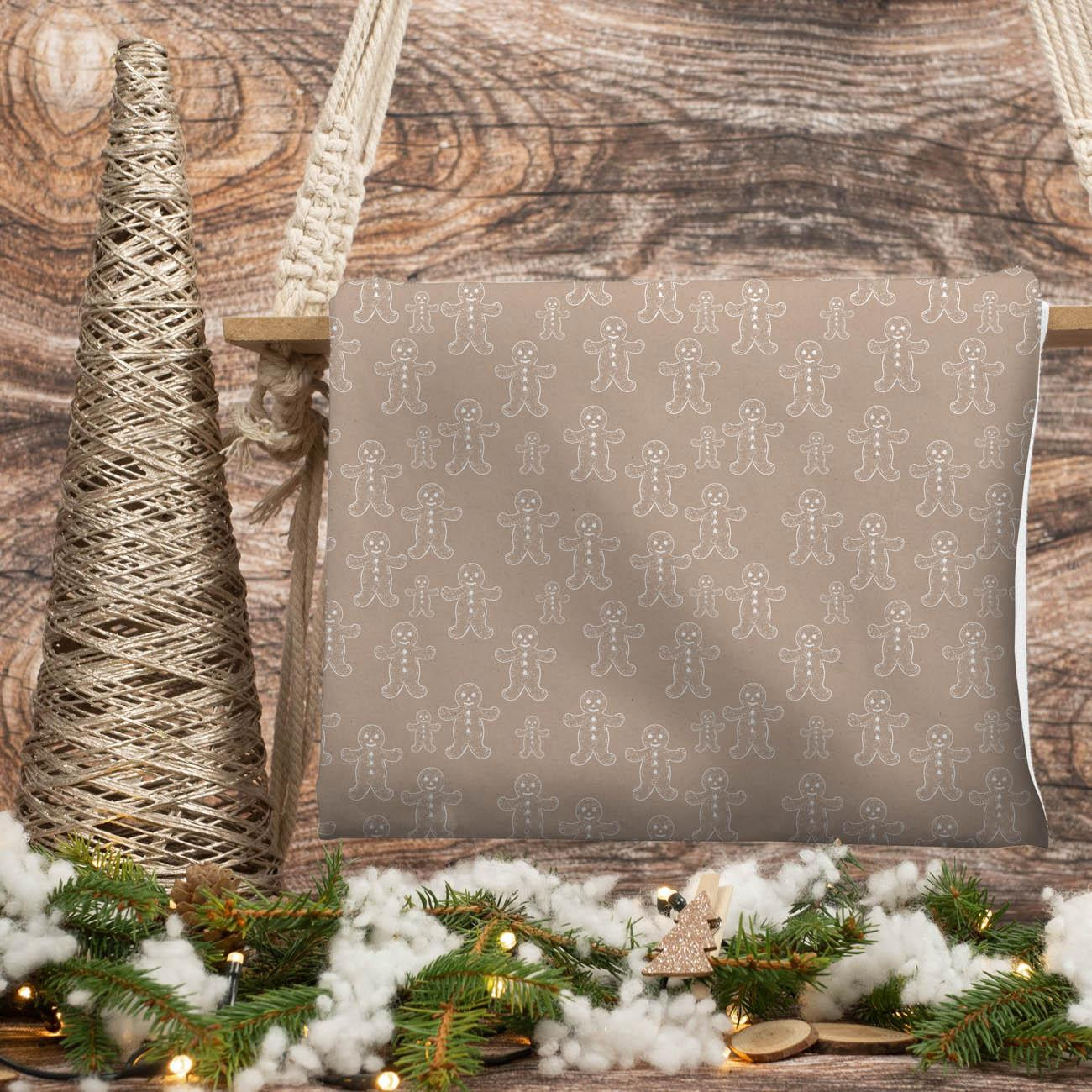 GINGERBREAD MEN (WHITE CHRISTMAS) - Cotton woven fabric