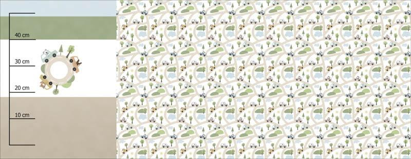 COLORFUL CARS / roundabout (CITY BEARS) - panoramic panel looped knit 