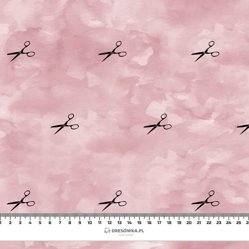 50cm SCISSORS (minimal) / CAMOUFLAGE pat. 2 (rose quartz) - Cotton woven fabric