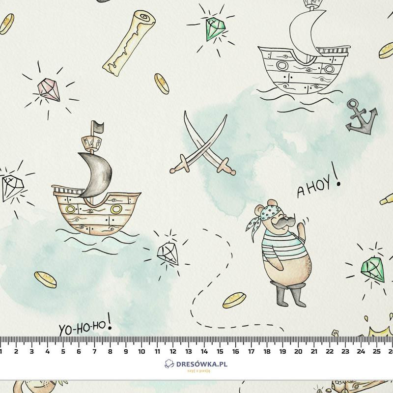 100cm PIRATES part. 2 (AHOY, ADVENTURE!) / white - Cotton woven fabric