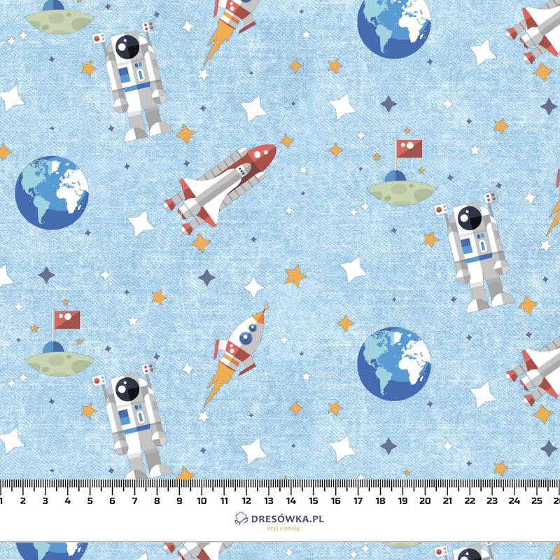 IN THE SPACE PAT. 2 (SPACE EXPEDITION) / ACID WASH LIGHT BLUE - Cotton woven fabric