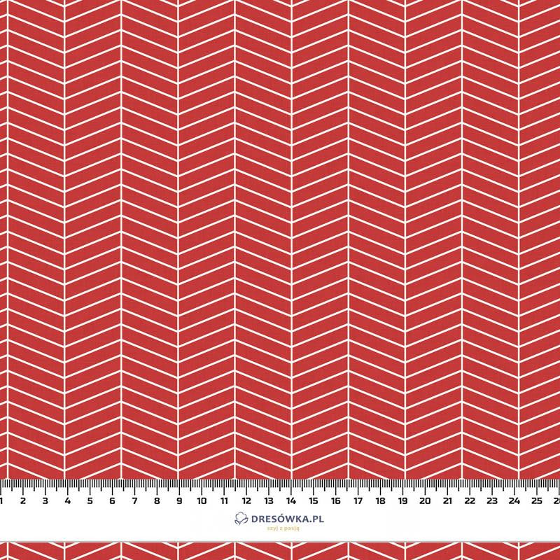 HERRINGBONE pat. 3 / red (VALENTINE'S MIX) - single jersey with elastane 