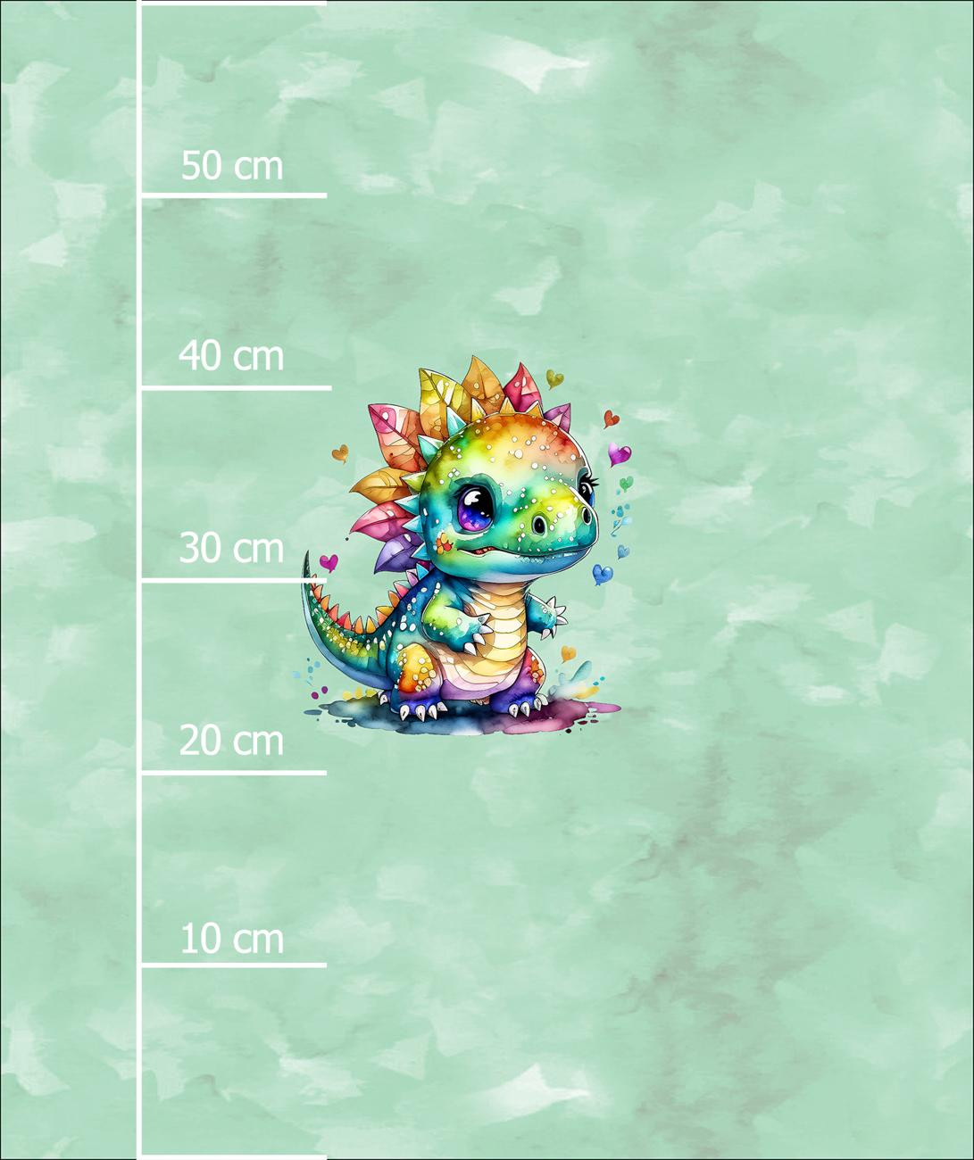 CUTE DINO PAT. 1 -  PANEL (60cm x 50cm) brushed knitwear with elastane ITY