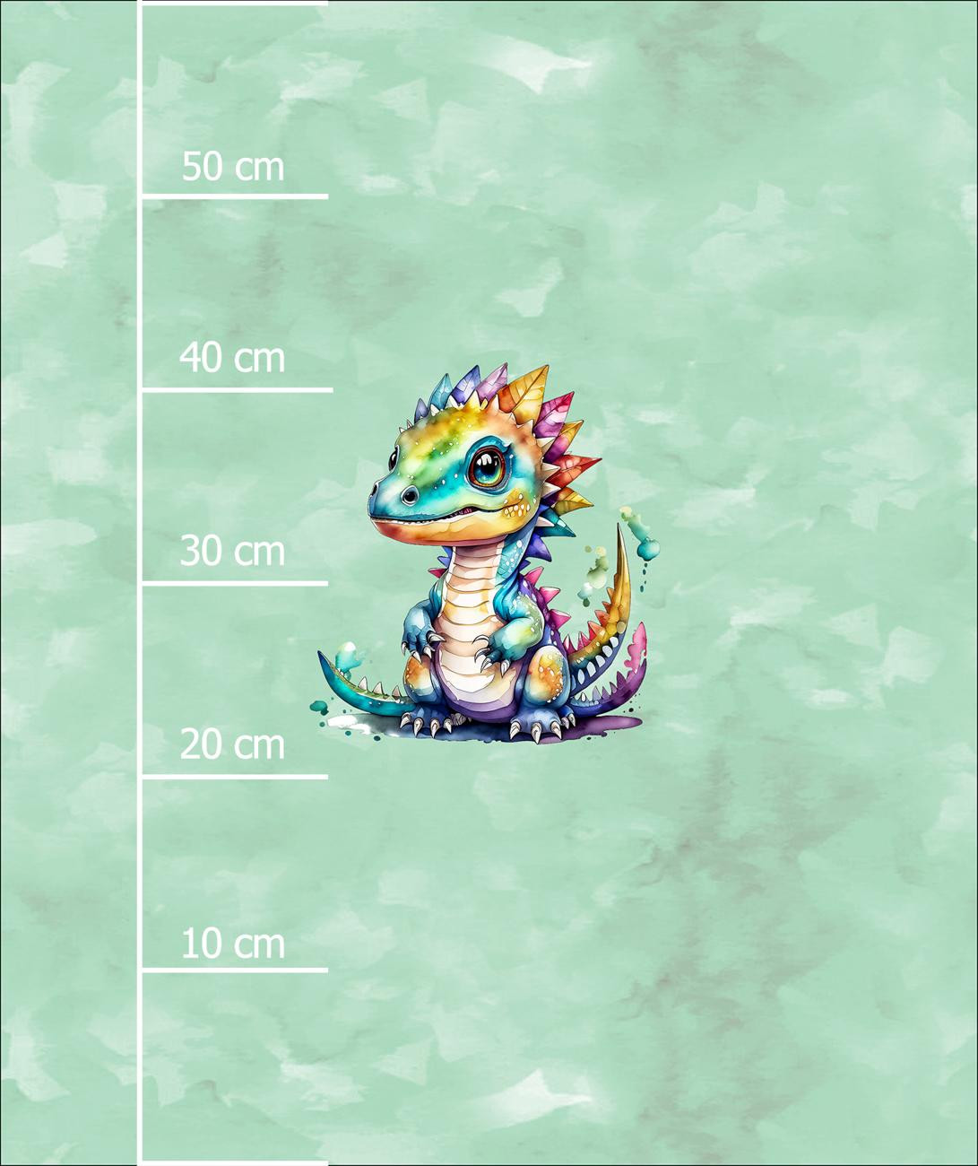 CUTE DINO PAT. 2 -  PANEL (60cm x 50cm) brushed knitwear with elastane ITY
