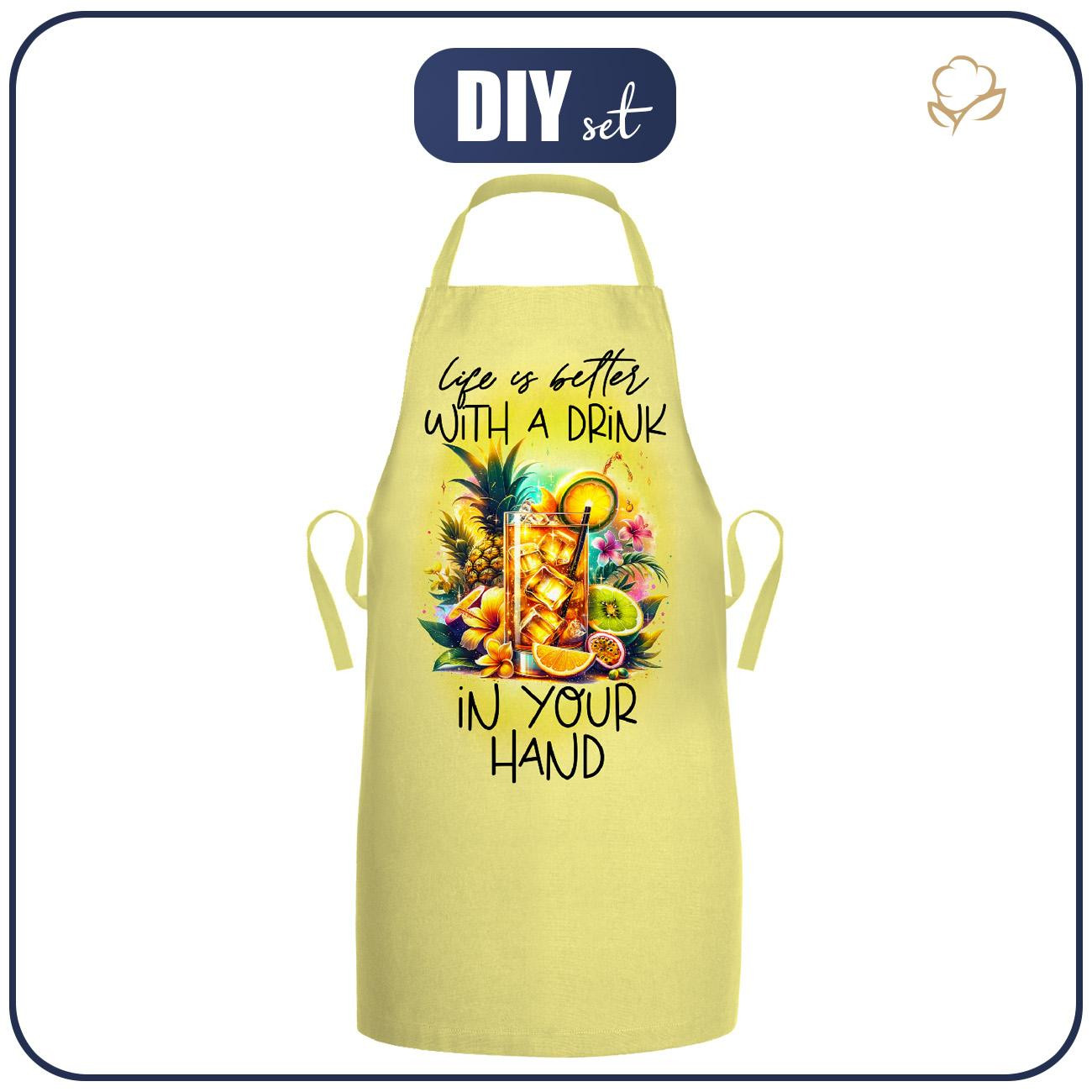 APRON - DRINK IN YOUR HAND - sewing set