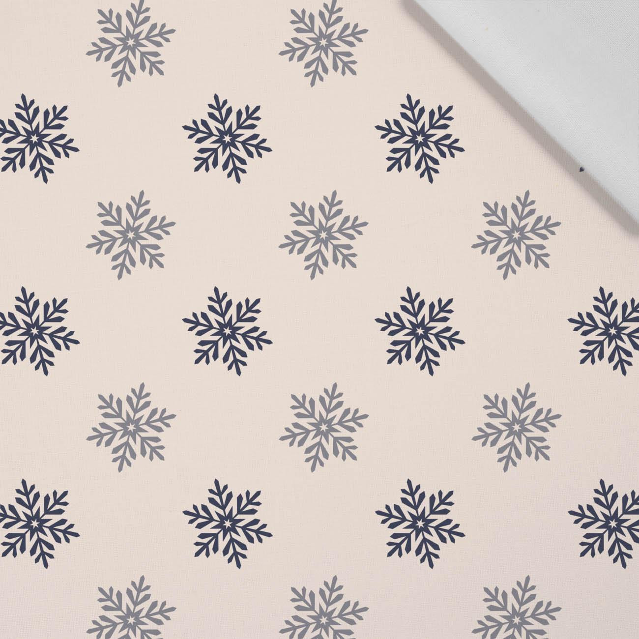SNOWFLAKES pat. 5 (WINTER TIME) / beige - Cotton woven fabric