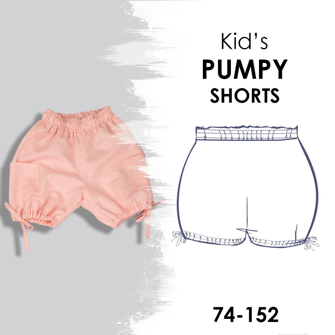 PAPER SEWING PATTERN - KID`S PUMPY SHORTS