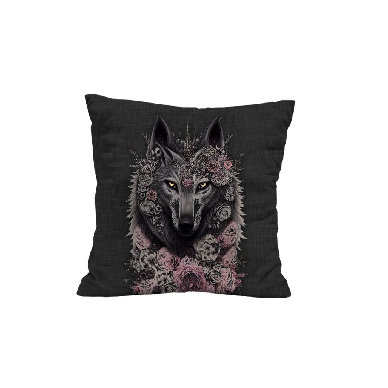PILLOW 45X45 - FANTASY WOLF - Upholstery velour - sewing set
