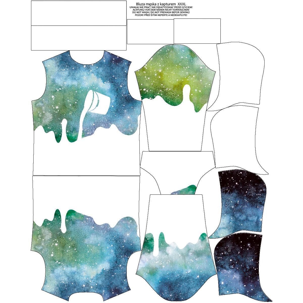 MEN’S HOODIE (COLORADO) - GALACTIC JOURNEY pat. 3 - sewing set 