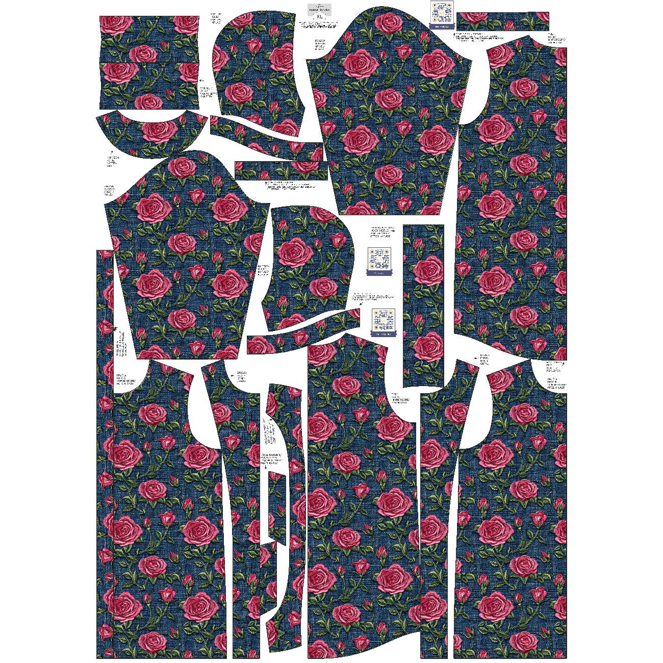 WOMEN'S PARKA (ANNA) - FLOWERS 3D WZ. 10 - sewing set