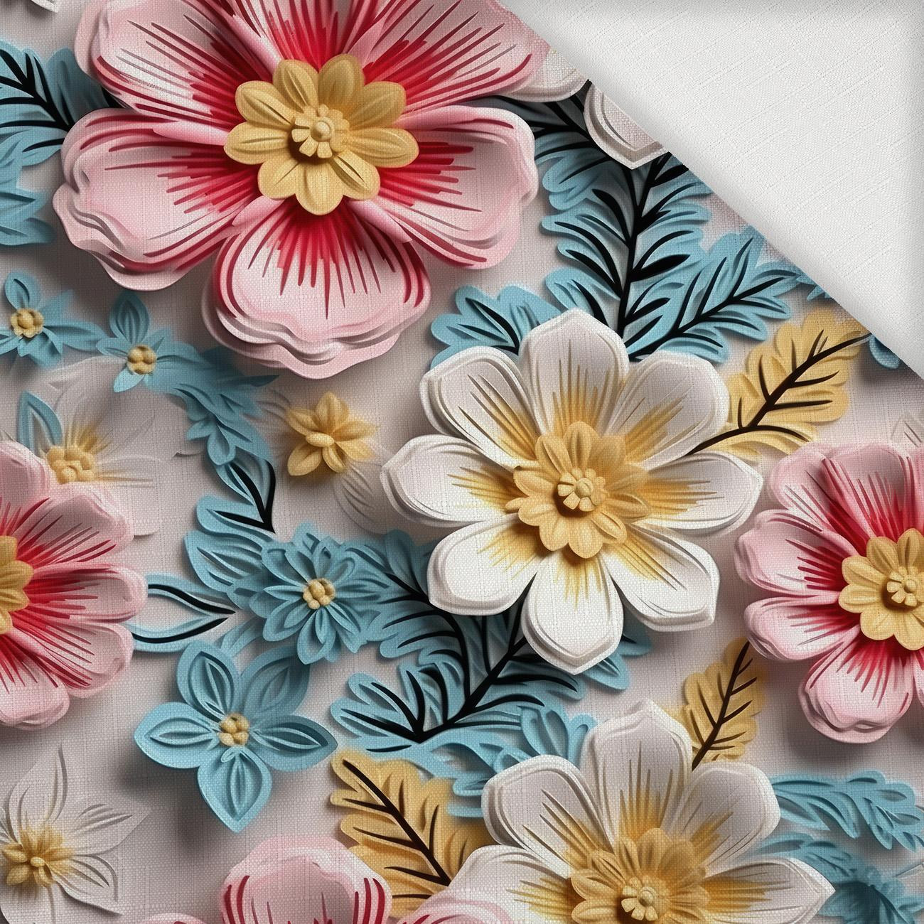 FLOWERS 3D PAT. 11 - Woven Fabric for tablecloths