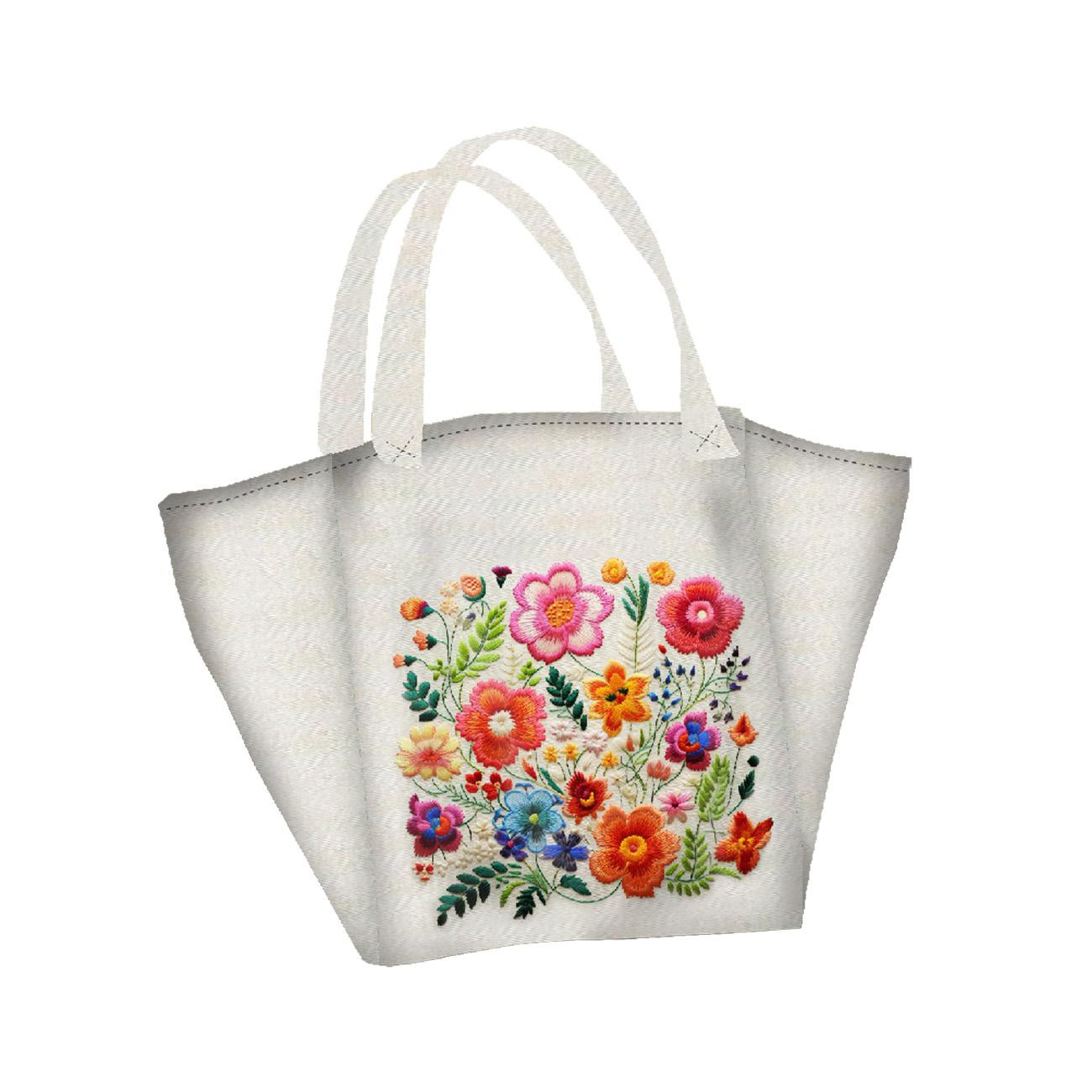 XL bag with in-bag pouch 2 in 1 - FLOWERS 3D WZ. 17 - sewing set