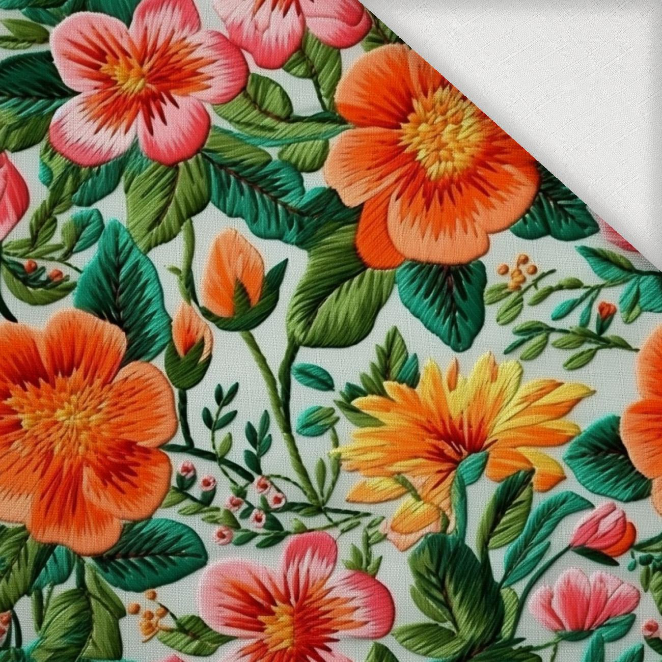 FLOWERS 3D PAT. 3 - Woven Fabric for tablecloths