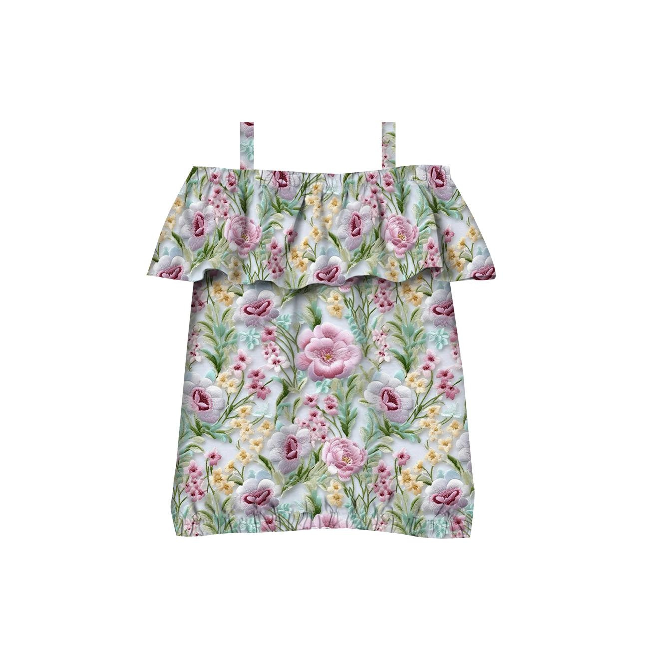 Bardot neckline blouse (SARA) - FLOWERS 3D WZ. 8 - sewing set