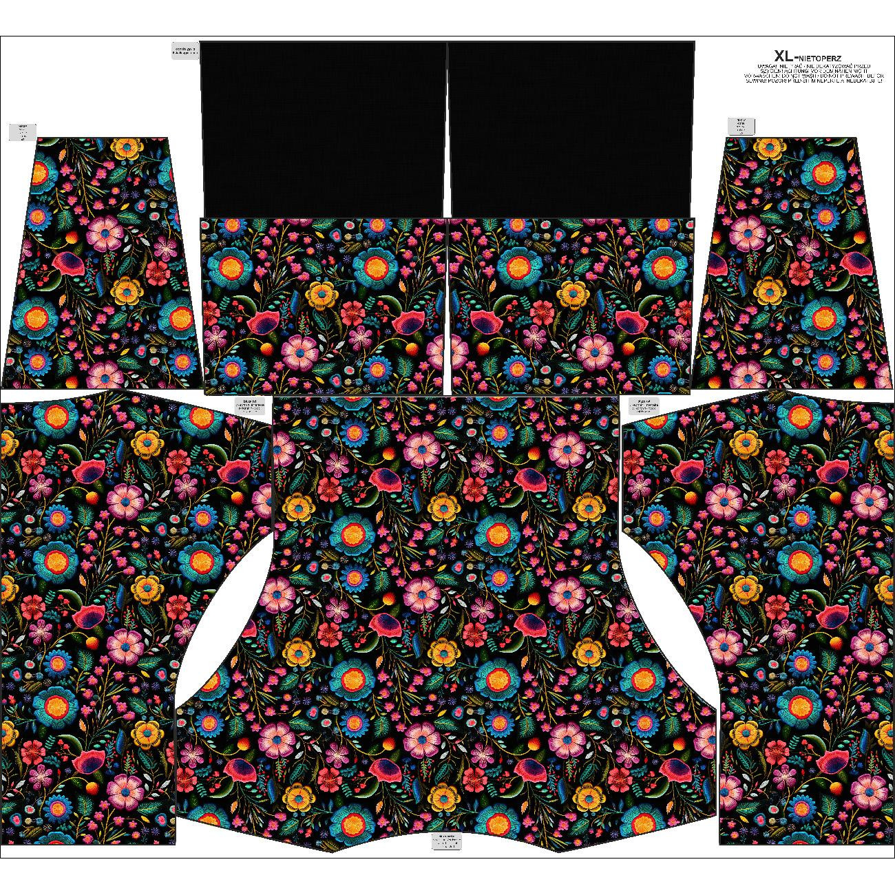 SNOOD SWEATSHIRT (FURIA) - FLOWERS 3D PAT. 9 - sewing set