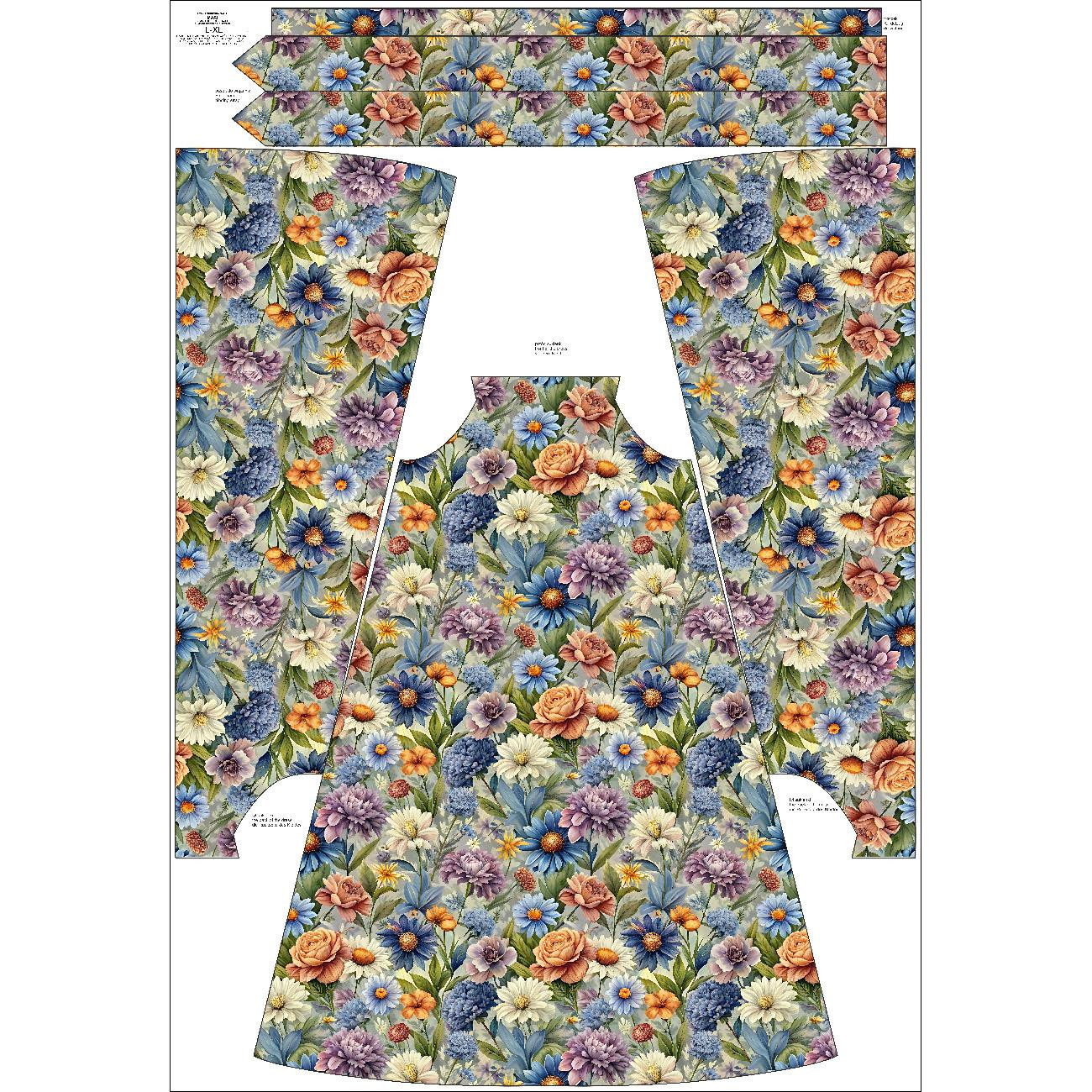 DRESS "DALIA" MAXI - FLOWERS PAT.15 - sewing set