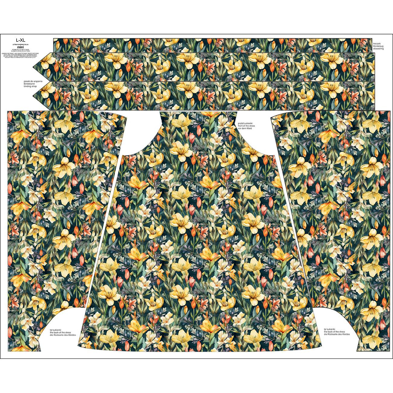 DRESS "DALIA" MINI - FLOWERS pat.49 - sewing set