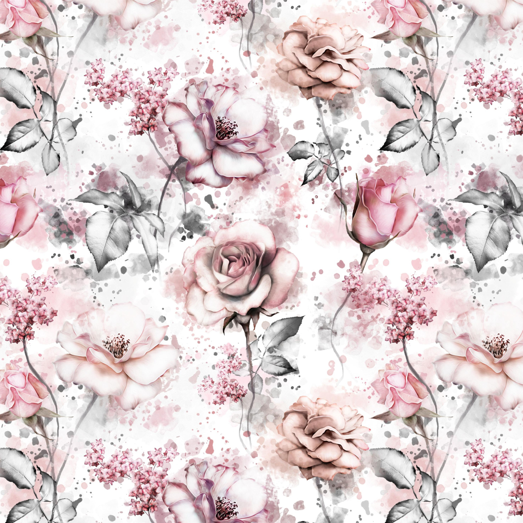 FLOWERS wz.9 - Cotton woven fabric