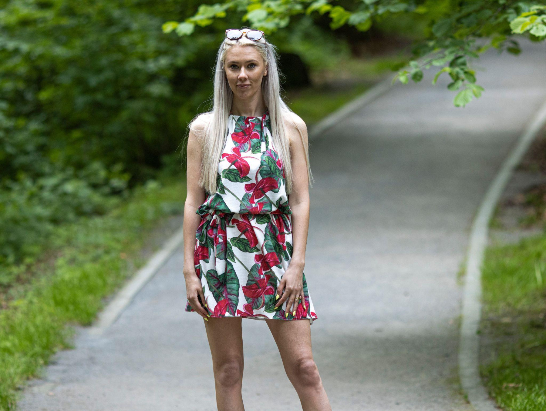 DRESS "DALIA" MINI - MANDALA pat. 5 / emerald - sewing set