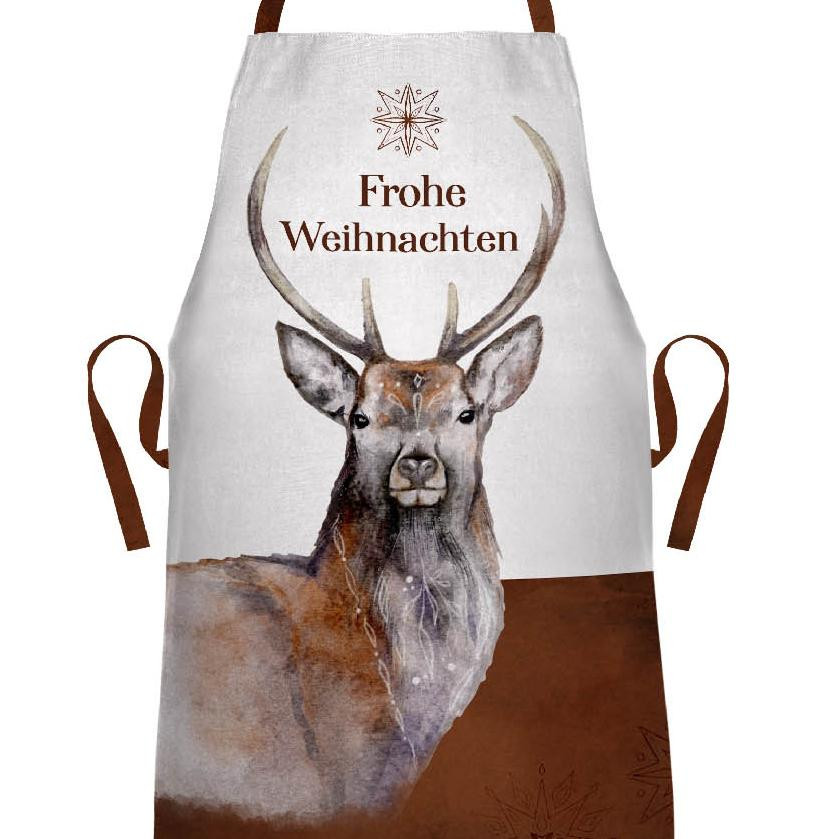 CHRISTMAS APRON - Frohe Weihnachten / reindeer