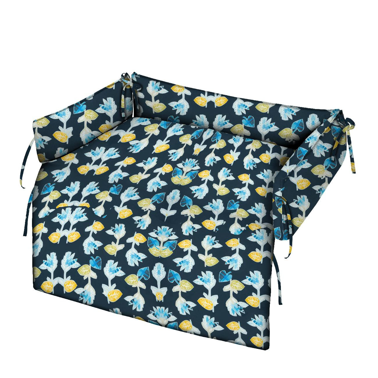 ANIMAL BED - GEOMETRICAL FLOWERS / navy - sewing set