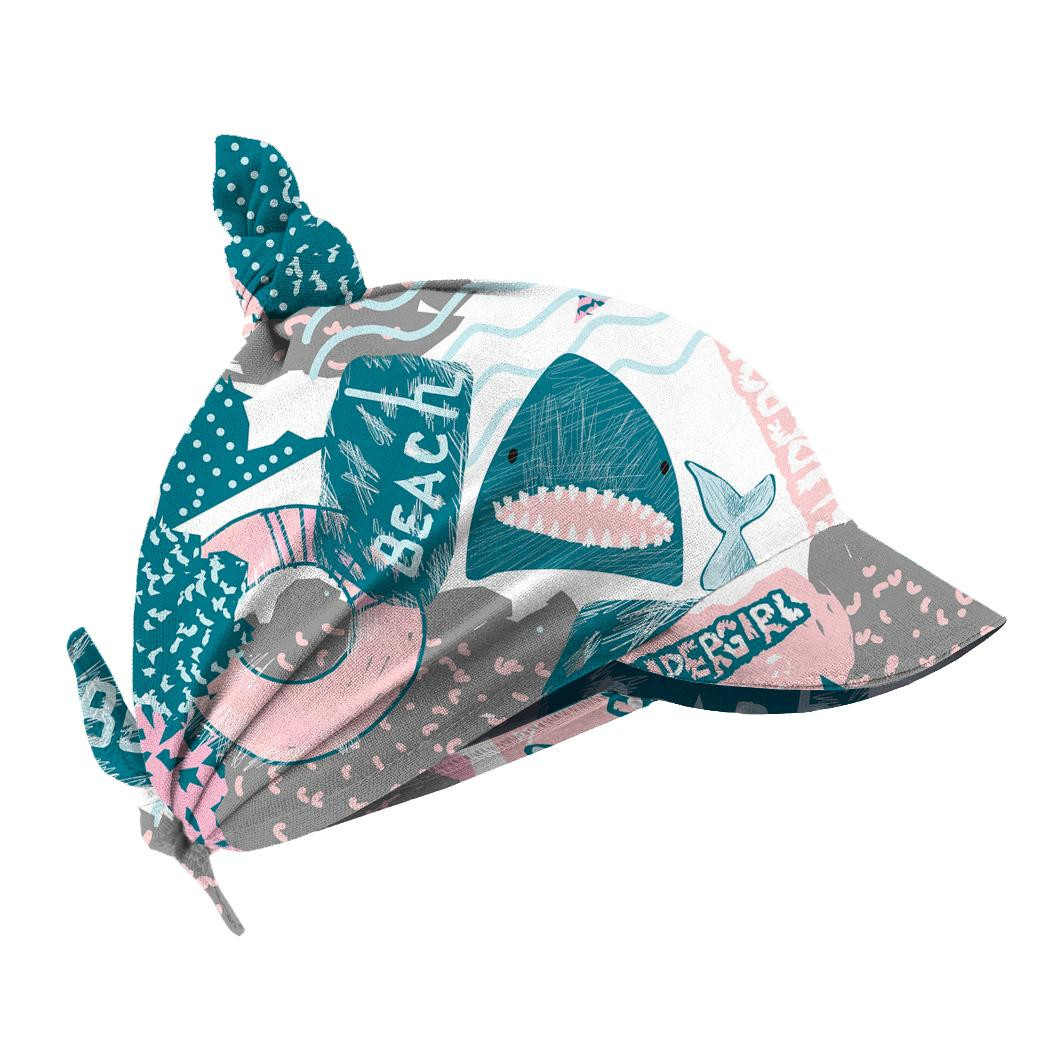 GRAFFITI SHARKS / white - Cotton woven fabric