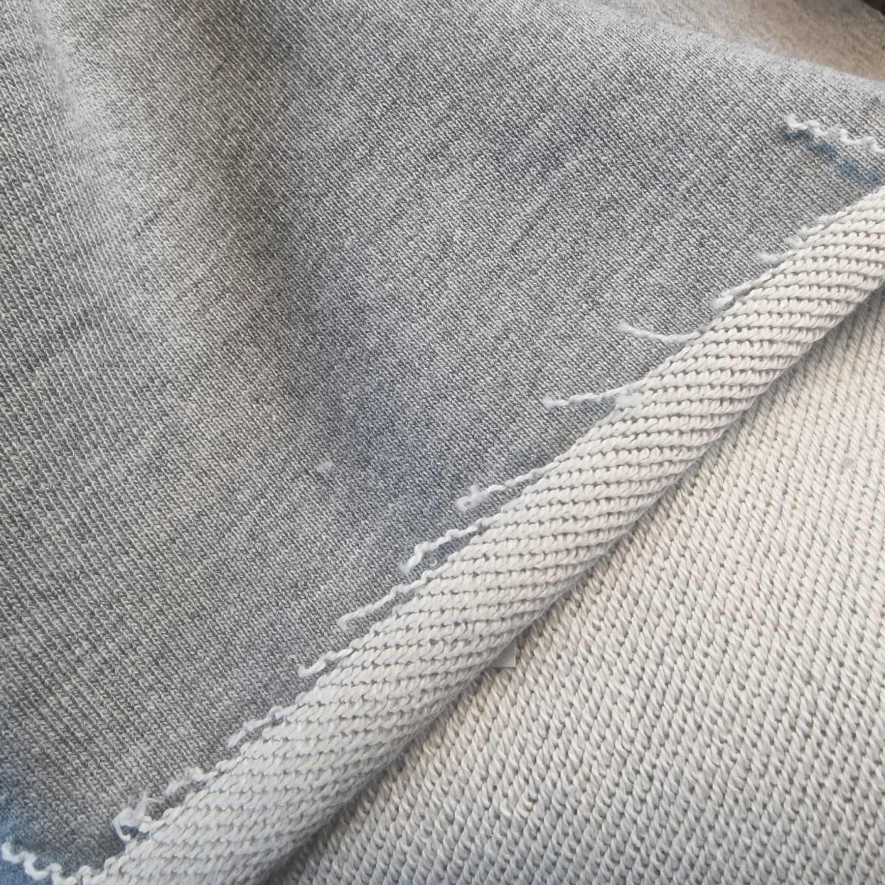 French terry TWILL/ HEAVY 520g - MELANGE LIGHT GRAY